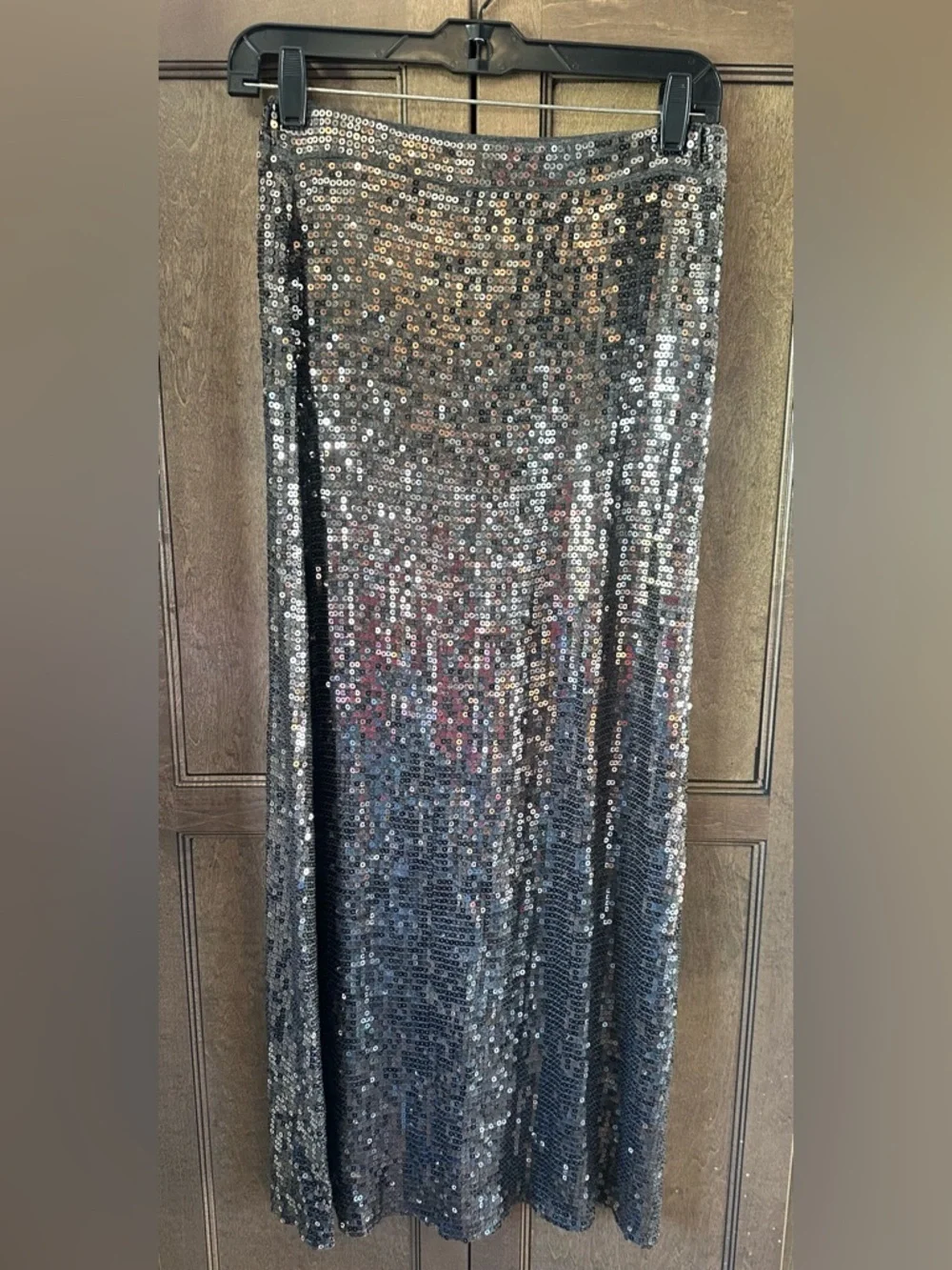 Michael Kors Silver Sequin Maxi Skirt Size S/M